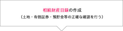 相続財産目録の作成（土地・有価証券・預貯金等の正確な確認を行う）