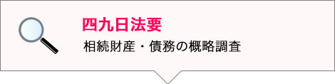 四九日法要　相続財産・債務の概略調査