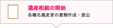 遺産相続の開始　各種名義変更の書類作成・提出